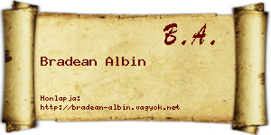 Bradean Albin névjegykártya